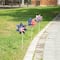 Glitzhome® 32" Plastic Stars & Stripes Patriotic Windmill Set